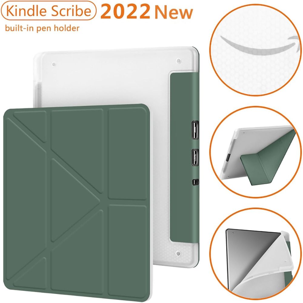 حافظة ذكية أوريغامية مع غطاء شفاف لجهاز Kindle Scribe 10.2 - الصورة 6