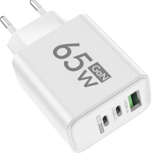 شاحن سريع بتقنية 65W GaN متعدد المنافذ